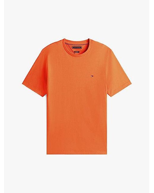 Tommy Hilfiger T-Shirt Met Ronde Hals En Geborduurde Vlag in het Orange voor heren
