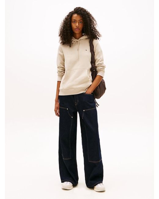 Felpa Con Cappuccio E Bandierina Ricamata di Tommy Hilfiger in Natural