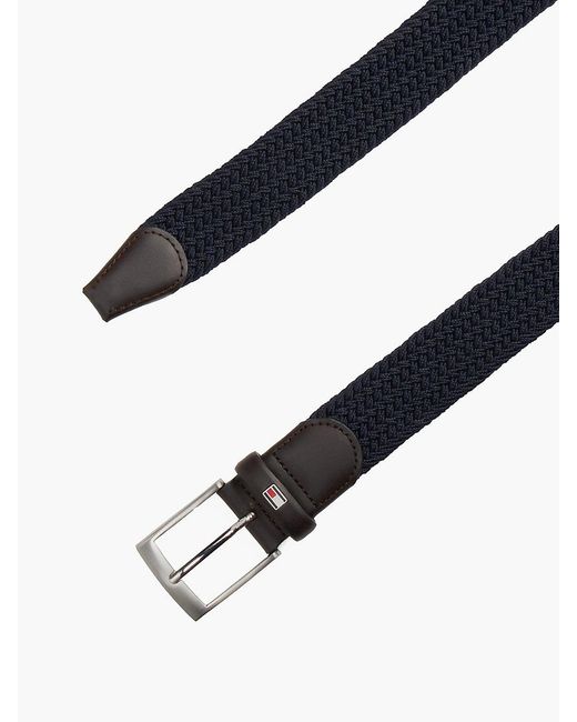Cintura Adan Con Cinghia Elastica Intrecciata di Tommy Hilfiger in Black da Uomo