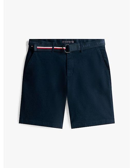 Tommy Hilfiger Brooklyn Slim Fit Chino-Shorts Mit Gürtel in Blue für Herren