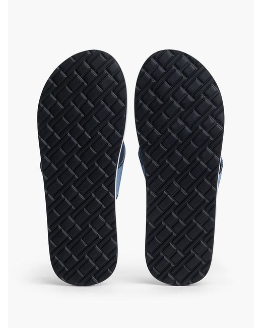 Tommy Hilfiger Blue Logo Embroidery Webbing Strap Flip-Flops for men