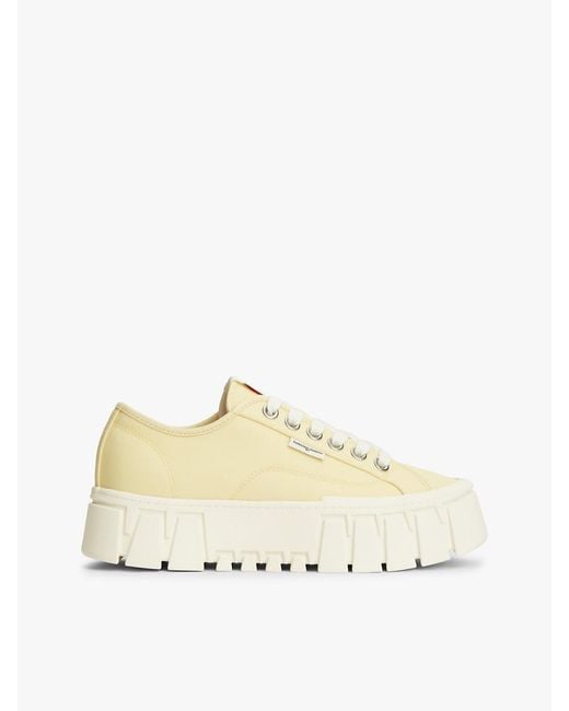 Tommy Hilfiger Natural Logo Platform Trainers