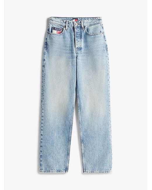 Vaqueros Ajustados De Pernera Recta Y Talle Alto Tommy Hilfiger de color Blue