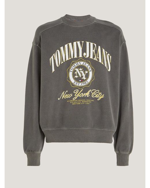 Tommy Hilfiger Gray Varsity Logo Boxy Fit Sweatshirt for men