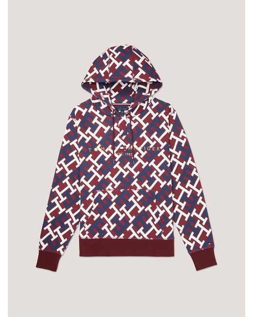 red tommy hilfiger hoodie mens