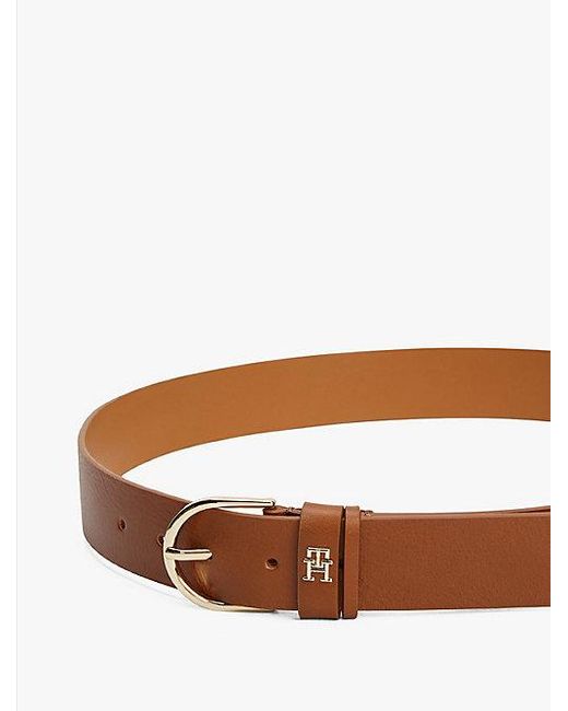Tommy Hilfiger Riem Met Ronde Gesp En Th-Monogram in het Brown