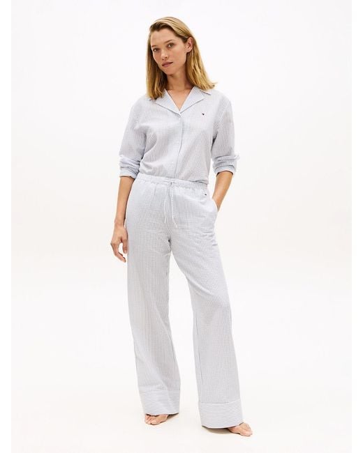 Tommy Hilfiger White Essential Seersucker Pyjama Shirt