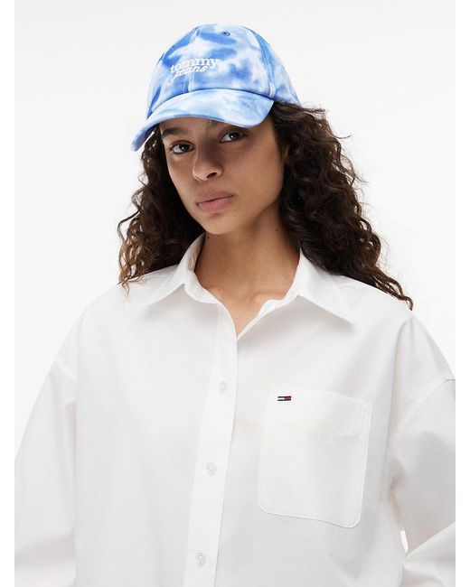 Tommy Hilfiger Blue Tie-Dye Logo Embroidery Baseball Cap