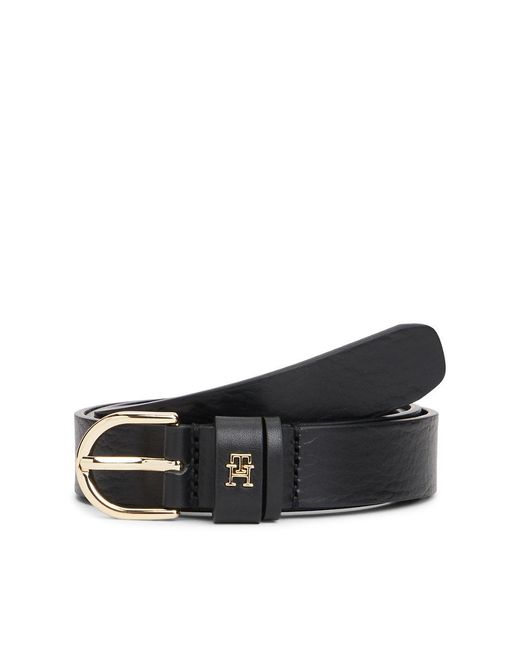 Tommy Hilfiger Black Th Monogram Leather Belt