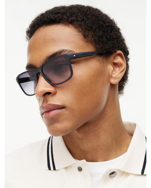 Tommy Hilfiger White Flag Rectangular Sunglasses for men