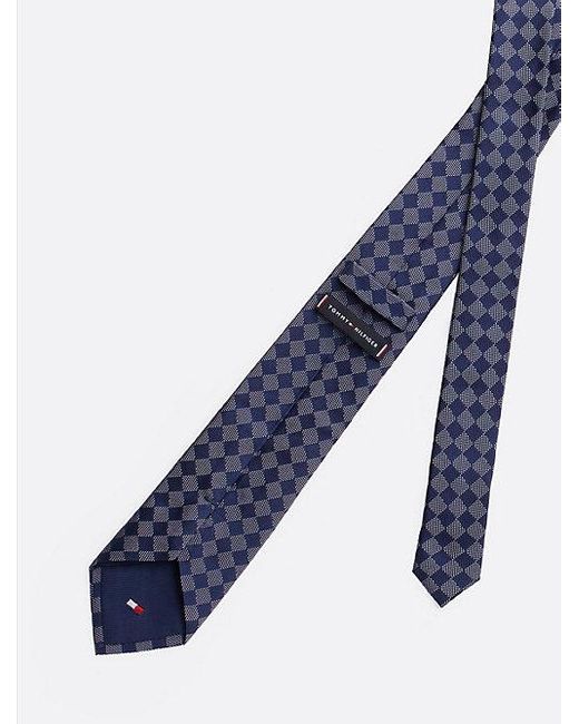 Corbata De Pura Seda Con Estampado De Rombos Tommy Hilfiger de hombre de color Blue
