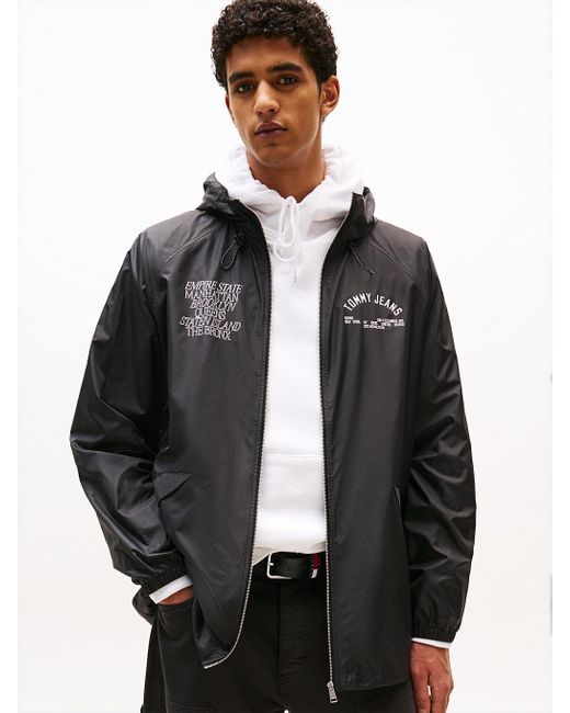 Giacca A Vento Relaxed Fit Con Logo Sul Retro di Tommy Hilfiger in Gray da Uomo