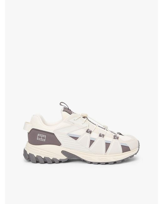 Tommy Hilfiger White Cleat Speed Laces Outdoor Trainers for men