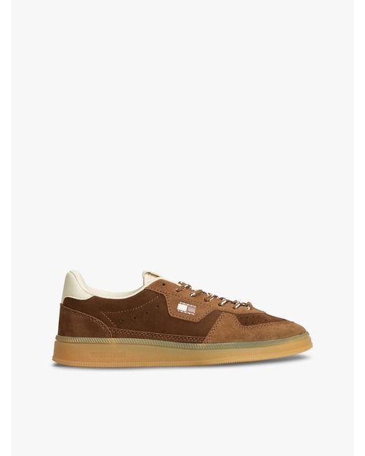 Tommy Hilfiger Brown The Greenwich Suede Cupsole Trainers