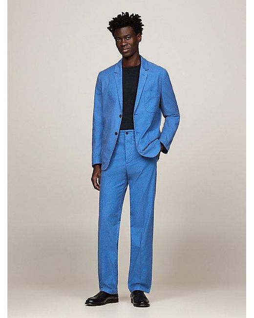 Tommy Hilfiger Regular Fit Garment-dyed Broek in het Blue voor heren