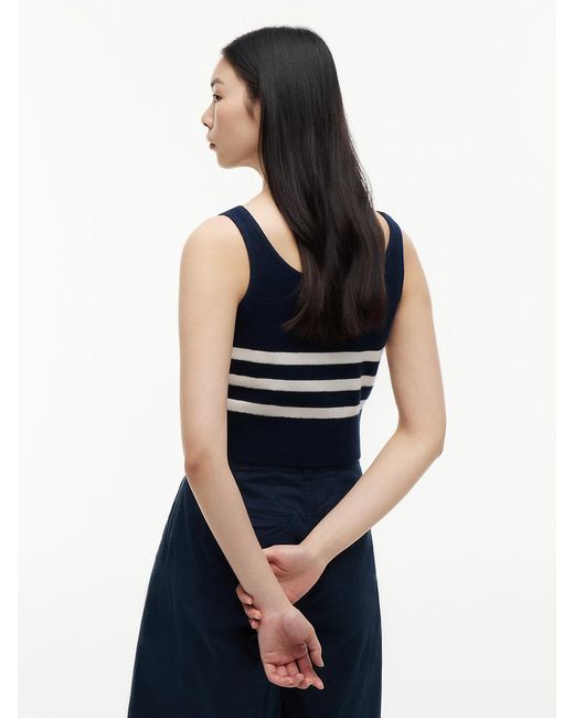 Tommy Hilfiger Blue Tommy Badge Stripe Knit Tank Top
