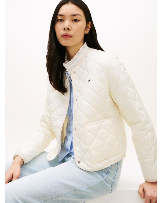 Tommy Hilfiger White Lightweight Water Repellent Quilted Padded Jacket