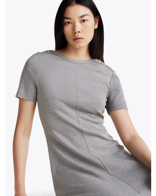 Vestito Midi A Campana di Tommy Hilfiger in White