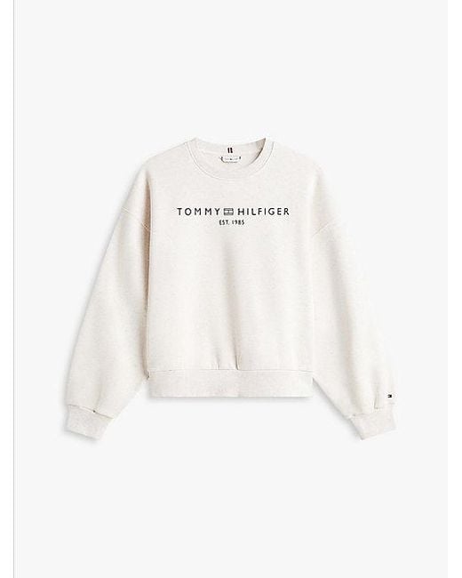 Sudadera Amplia De Felpa Flexible Tommy Hilfiger de color White