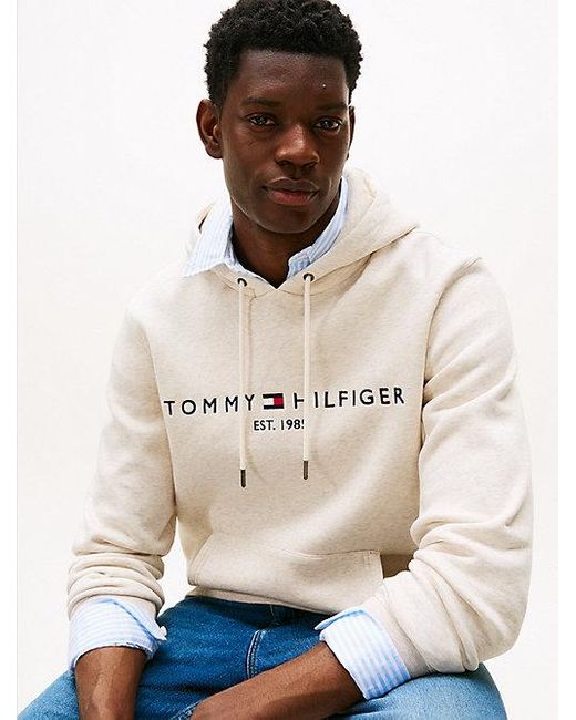 Tommy Hilfiger Plus Regular Fit Hoodie Met Logo in het White voor heren