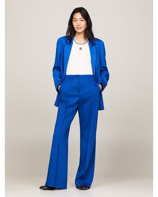 Tommy Hilfiger Blue Crest Tailored Flared Trousers
