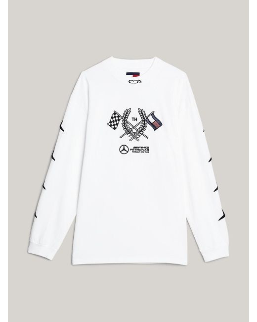 Tommy Hilfiger White Tommy X Mercedes F1 X Cr Logo Long Sleeve T-shirt for men