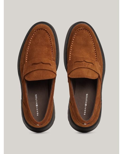 Tommy Hilfiger Brown Suede Lightweight Loafers for men