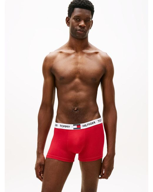 Tommy Hilfiger Blue 3-Pack Heritage Logo Waistband Trunks for men