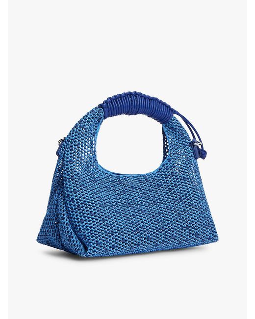 Tommy Hilfiger Blue Woven Crossbody Shoulder Bag