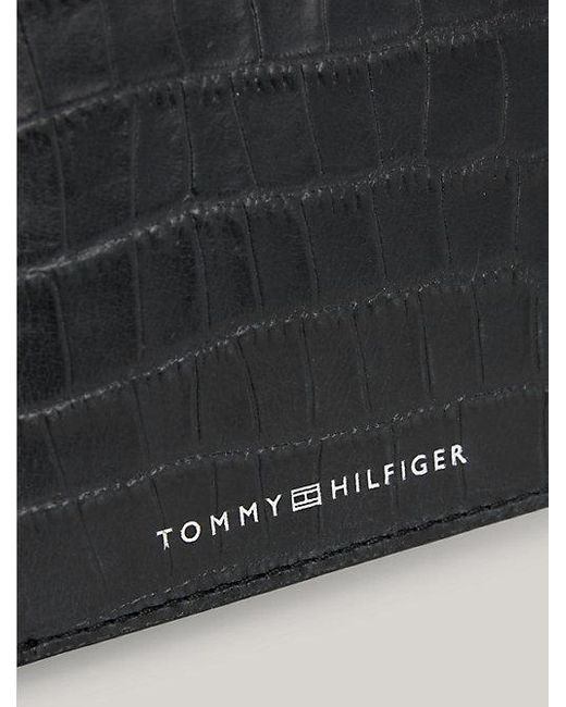 Tommy Hilfiger Karten- und Münzbrieftasche aus Kroko-Optik-Leder in Black für Herren
