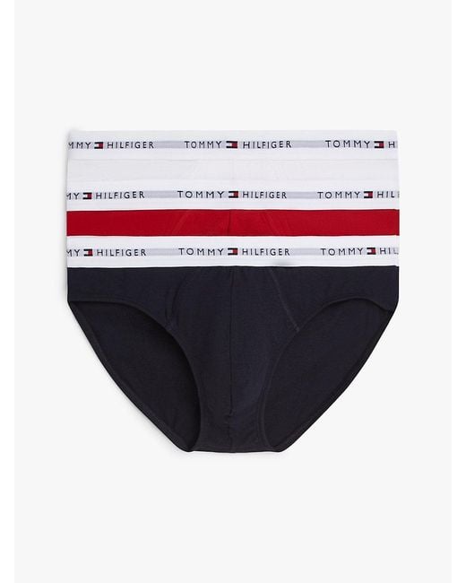 Tommy Hilfiger Blue 3-Pack Signature Logo Waistband Briefs for men