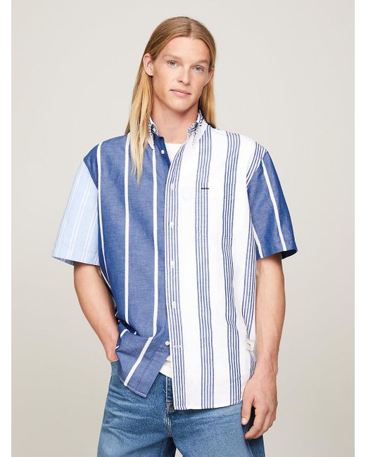 Chemise coupe standard à rayures contrastées Tommy Hilfiger pour homme en coloris Blue