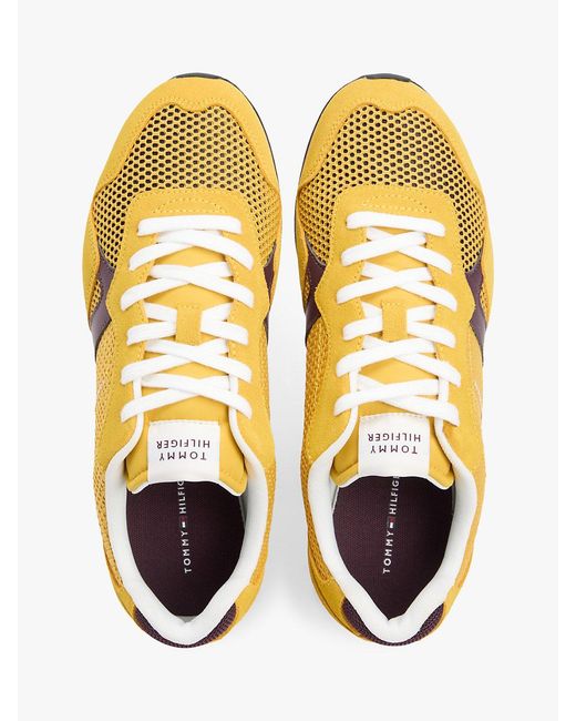 Tommy Hilfiger Yellow Mixed Texture Mesh Cleat Trainers for men