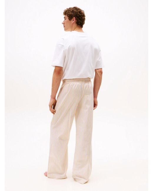Bas De Pyjama Original À Motif En Popeline Tommy Hilfiger pour homme en coloris White
