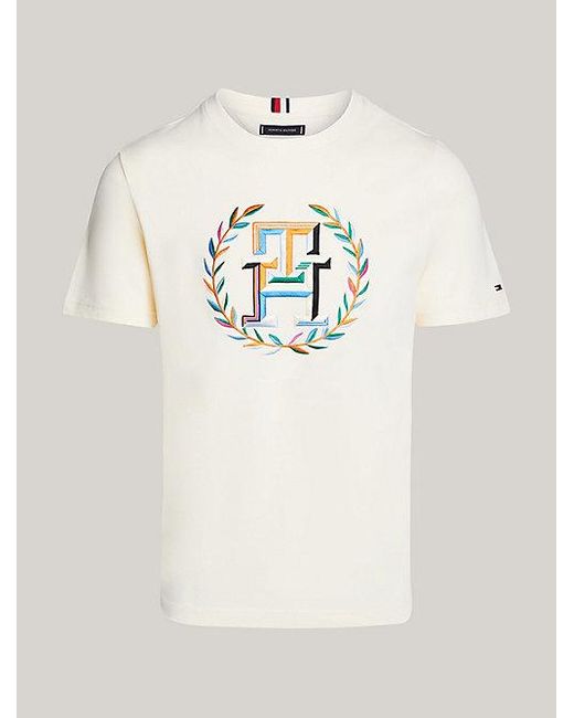 Tommy Hilfiger T-shirt Met Archive-embleemlogo in het Natural voor heren