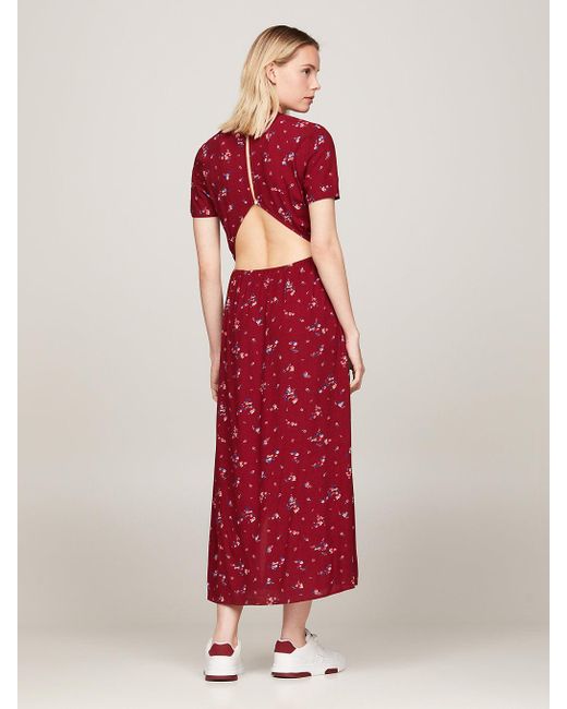 Tommy Hilfiger Red Mountain Floral Midi Slip Dress