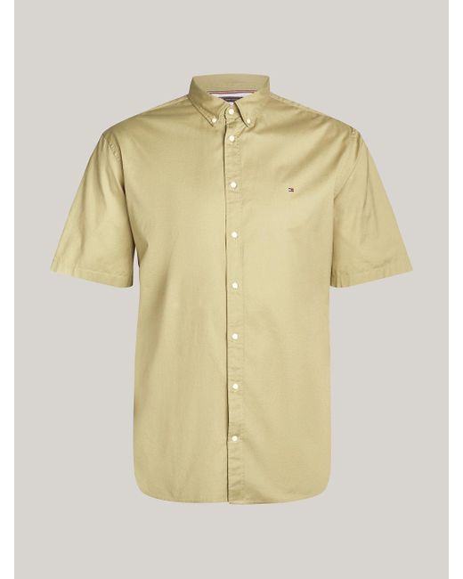 Tommy Hilfiger Natural Plus Th Flex Short Sleeve Poplin Shirt for men