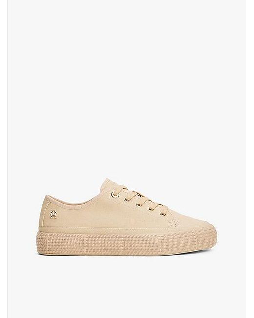 Tommy Hilfiger Natural Sneaker Aus Canvas Mit Th-Monogramm
