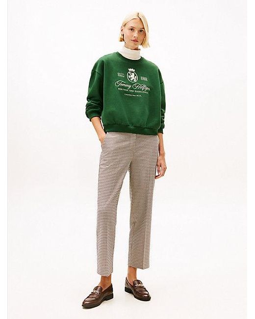 Tommy Hilfiger Relaxed Fit Sweatshirt Met Geborduurd Embleem in het Green