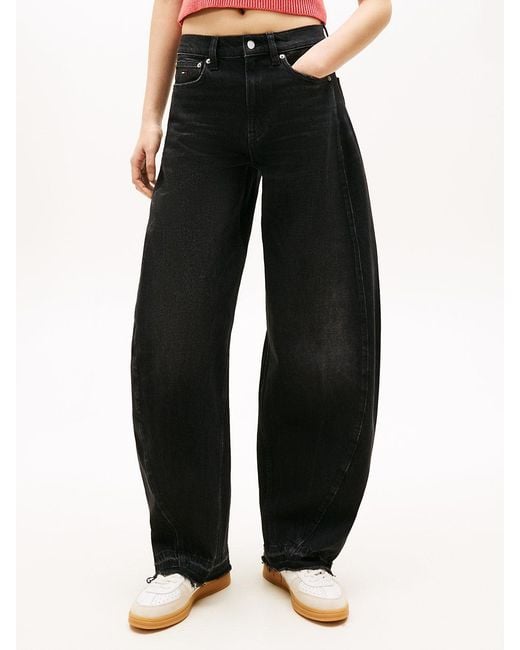 Tommy Hilfiger Pink Mid Rise Twist Seam Barrel Leg Jeans