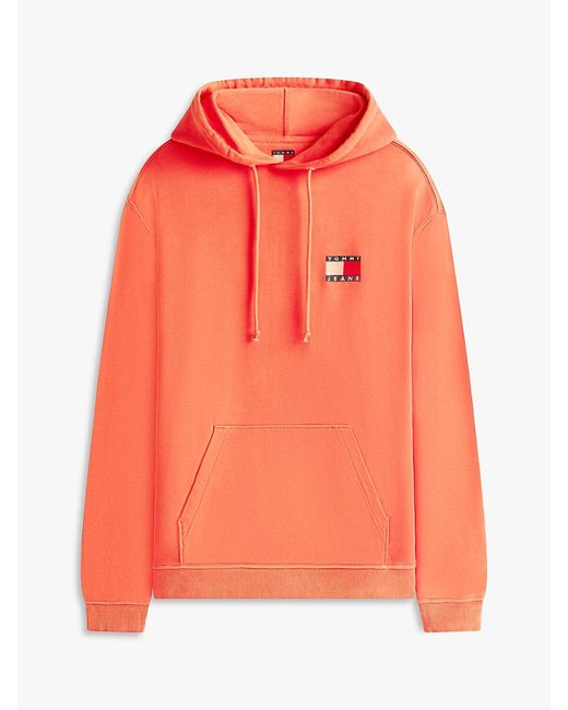 Tommy Hilfiger Red Back Logo Wavy Flag Relaxed Hoody for men