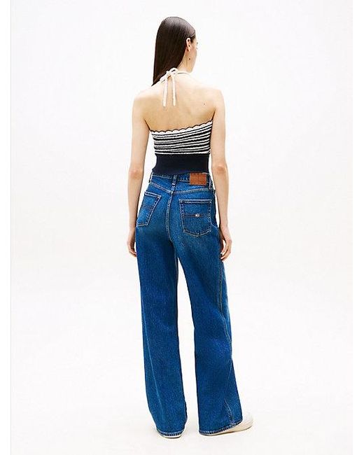 Tommy Hilfiger Claire High Rise Jeans Met Wijde Fit En Fading in het Blue
