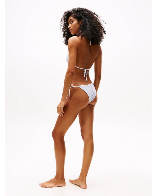 Haut De Bikini Triangle À Texture Côtelée Tommy Hilfiger en coloris Gray