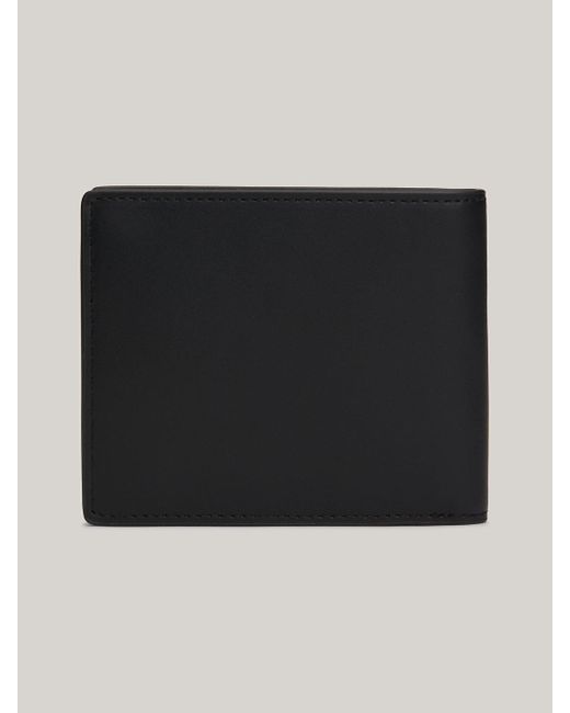 Tommy Hilfiger Black Hilfiger Monotype Leather Bifold Wallet for men