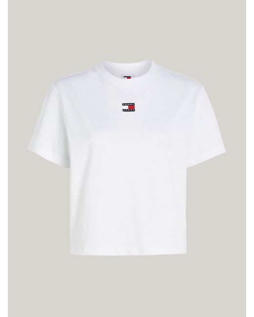 Tommy Hilfiger White Boxy Fit Badge T-shirt
