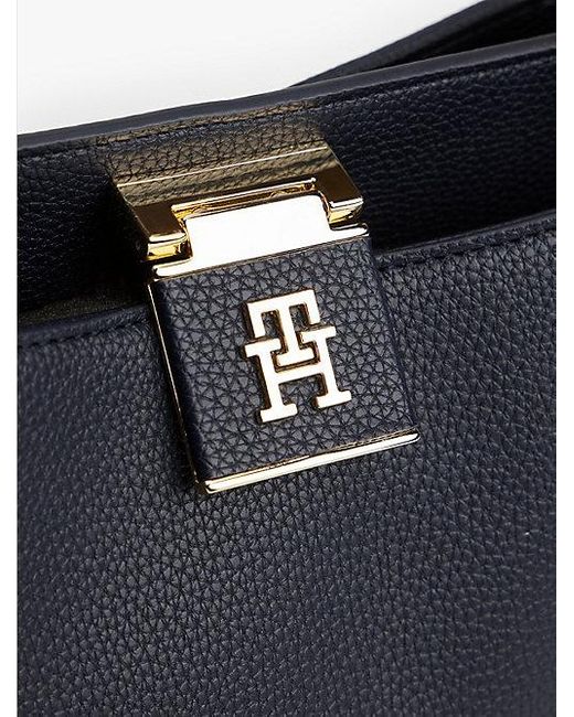 Bolso Satchel Con Monograma Th Tommy Hilfiger de color Blue