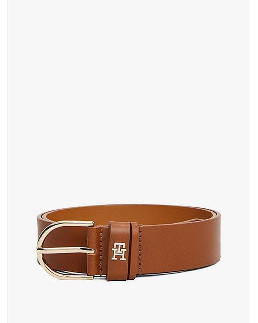 Tommy Hilfiger Riem Met Ronde Gesp En Th-Monogram in het Brown