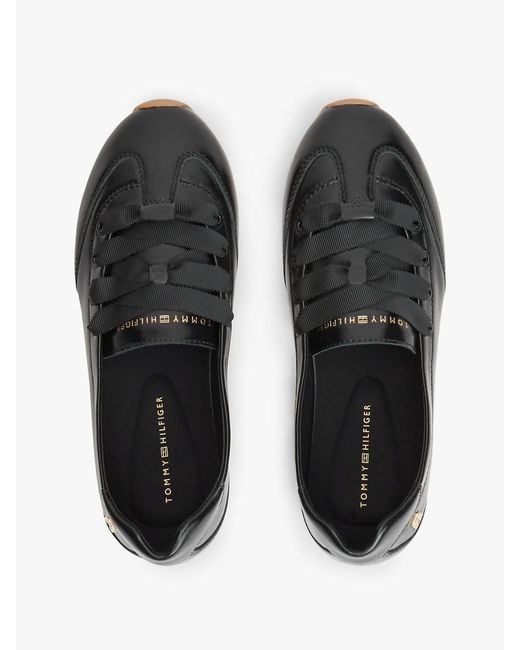 Tommy Hilfiger White Th Monogram Leather Ballet Trainers