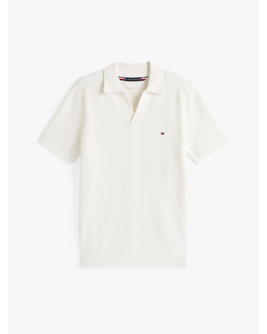 Polo En Maille Texturée Tommy Hilfiger pour homme en coloris White