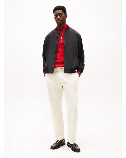 Tommy Hilfiger Red Water Repellent Relaxed Bomber Jacket for men